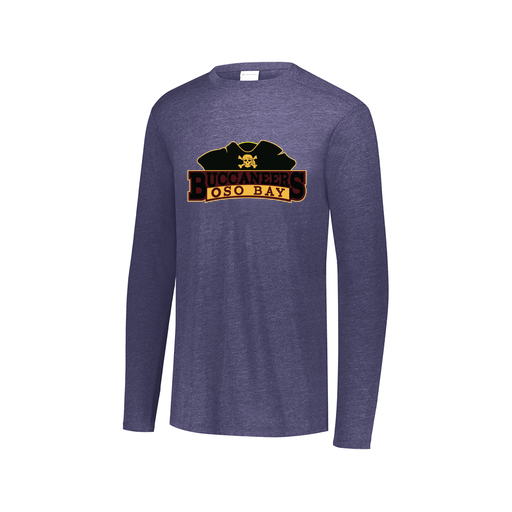 [3075.U22.XS-LOGO1] Decker Men's Tri-Blend T-Shirt - Long Sleeve (Adult XS, Navy, Logo 1)