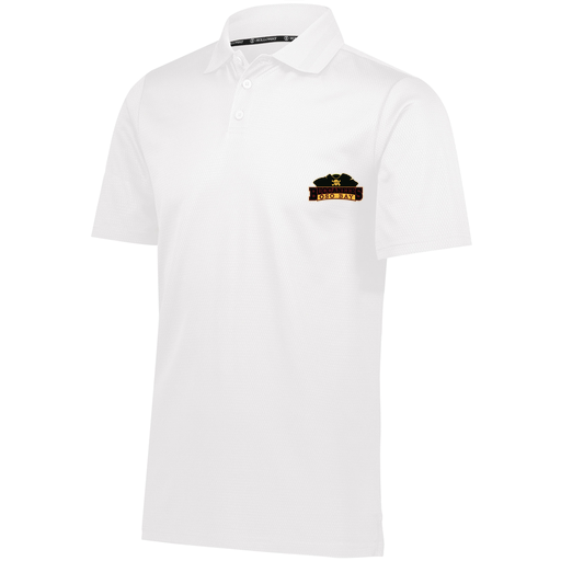 [222568.005.S-LOGO1] Men's Prism Polo (Adult S, White, Logo 1)