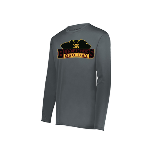 [222823.059.S-LOGO1] Youth LS Smooth Sport Shirt (Youth S, Gray, Logo 1)
