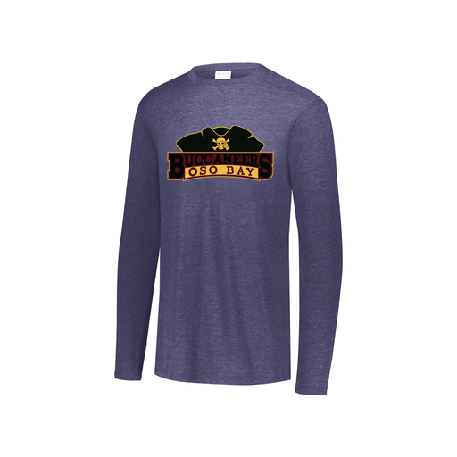 [FTLCUBNV-YS-LOGO1] Decker Youth Tri-Blend T-Shirt - Long Sleeve (Youth S, Navy, Logo 1)