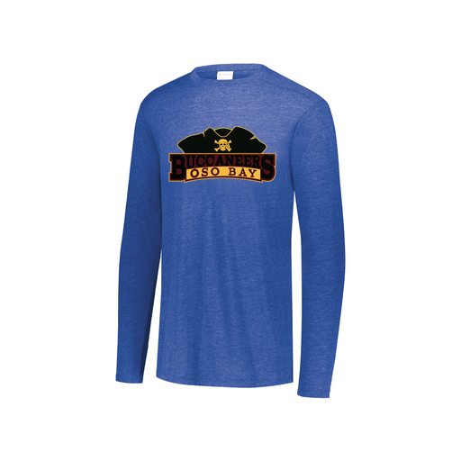 [FTLCUBRY-YS-LOGO1] Decker Youth Tri-Blend T-Shirt - Long Sleeve (Youth S, Royal, Logo 1)