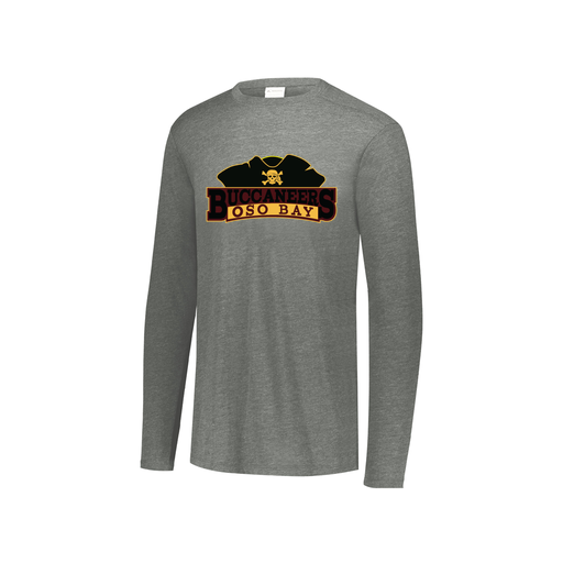 [FTLCUBGY-YS-LOGO1] Decker Youth Tri-Blend T-Shirt - Long Sleeve (Youth S, Gray, Logo 1)