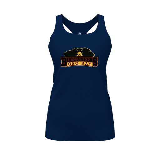 [CUS-DFW-RCBK-PER-NVY-FYS-LOGO1] Racerback Tank Top (Female Youth S, Navy, Logo 1)
