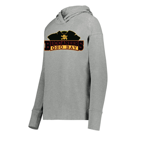 [222798-SIL-FAXS-LOGO1] Ladies Ventura Thin Knit Hoodie (Female Adult XS, Silver, Logo 1)